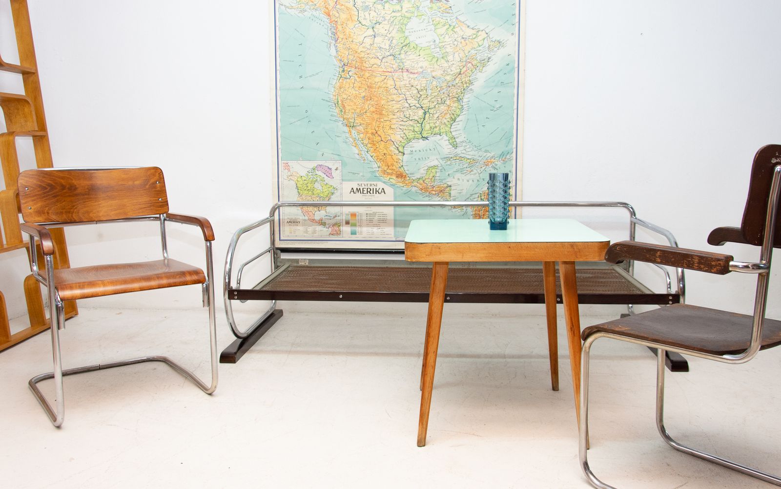 Chromen Bauhaus Sofa Van Hynek Gottwald, Bohemen, Jaren 1930 photo vinterior
