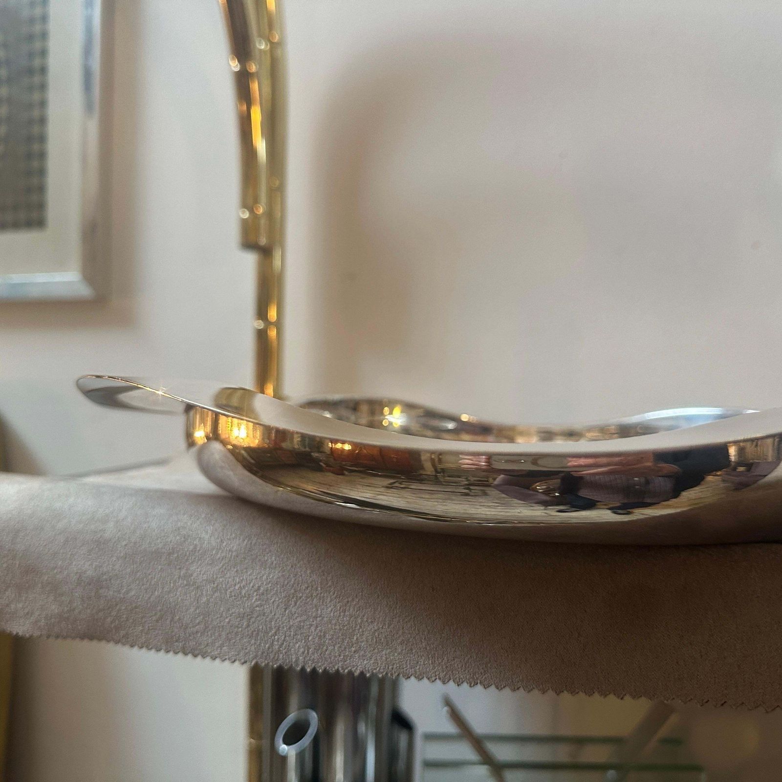 photo for sale 1990s Modern Design Silver Plated Italian Centerpiece By Mesa
