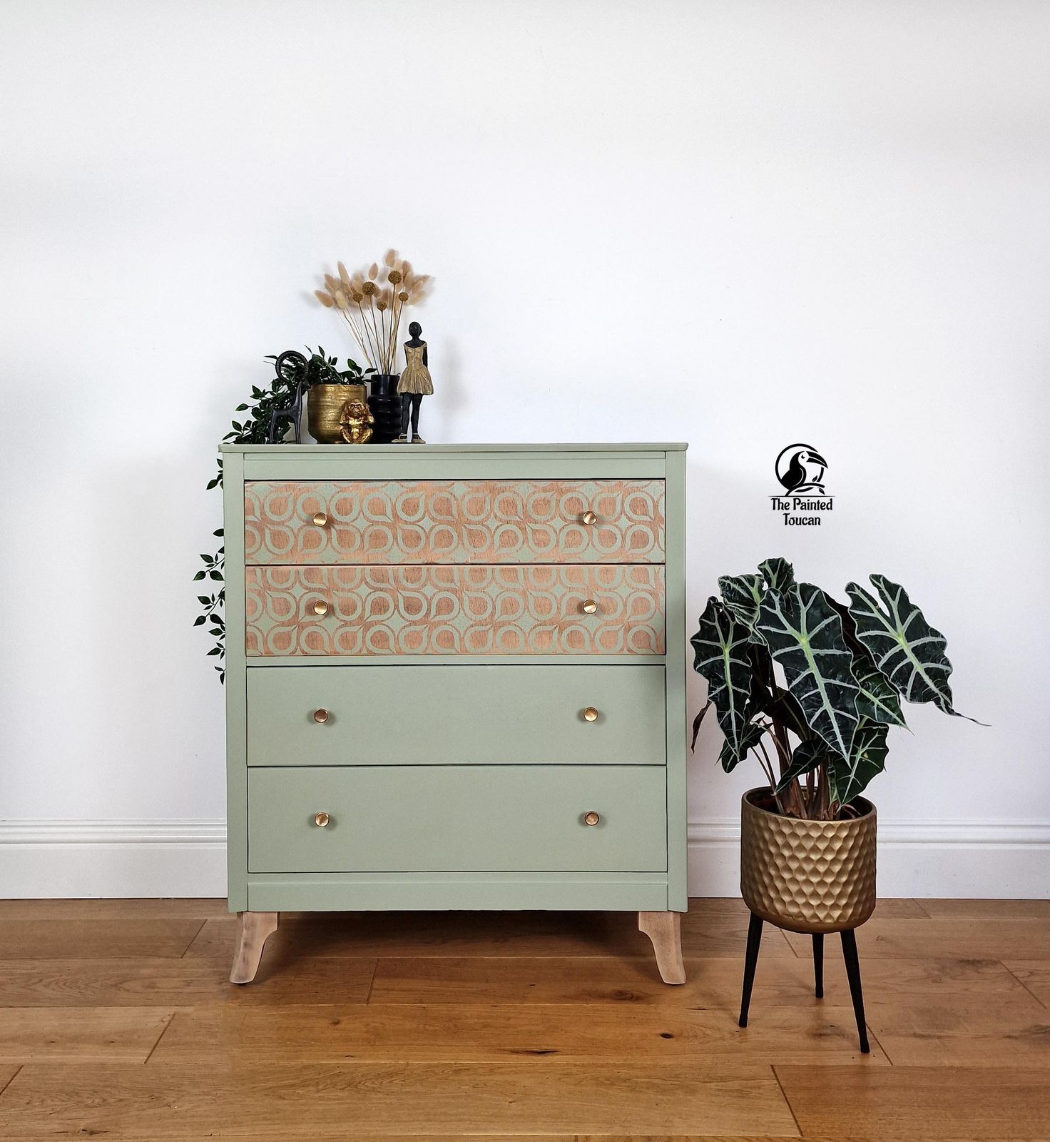 Green Mid Century Lebus Chest Of Drawers
