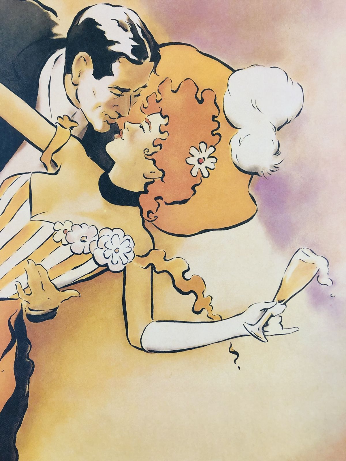 258.0 Vince Mcindoe, 80s   Moët & Chandon   Original Vinatge Offset Poster Cm 61 X 46 photo