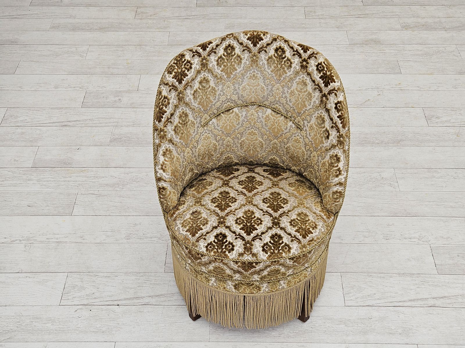 1950s, Danish Easy Chair, Furniture Velour, Ash Wood Legs. photo furniture