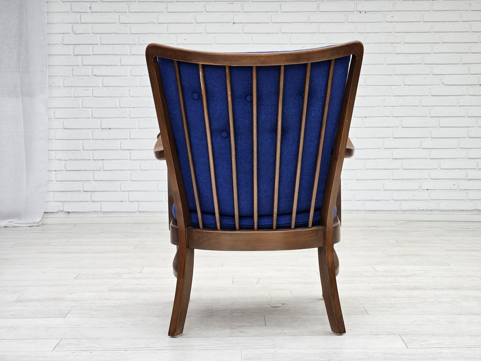 1960s, Danish Easy Armchair By Fritz Hansen, Wool Fabric, Beech Wood. photo 890.0