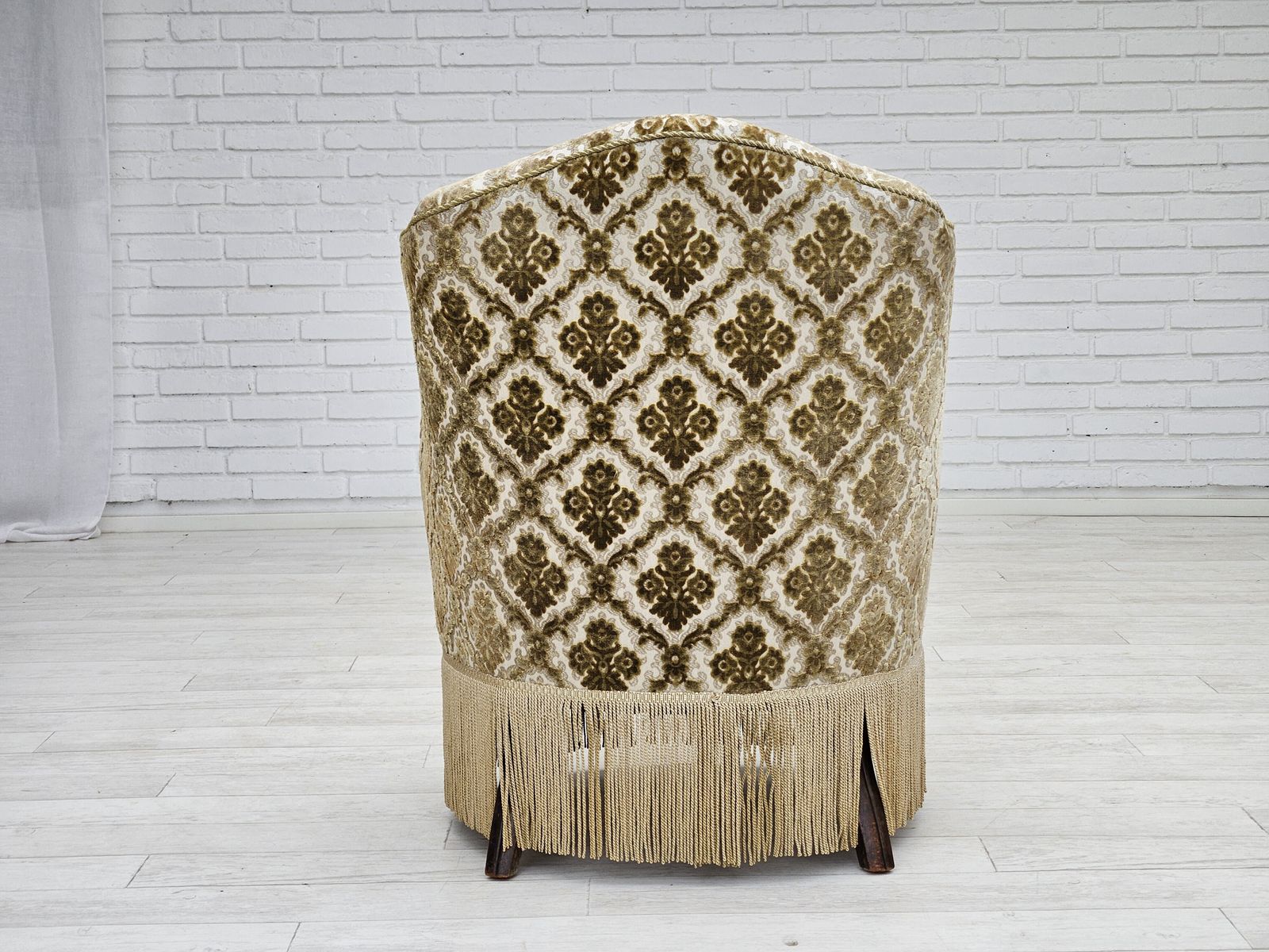 1950s, Danish Easy Chair, Furniture Velour, Ash Wood Legs. photo 870.0