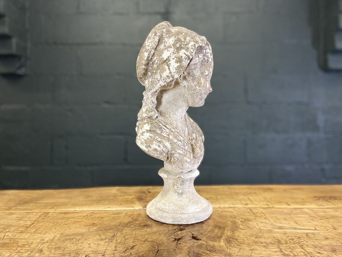 French Cast Stone Bust Of A Girl photo buy