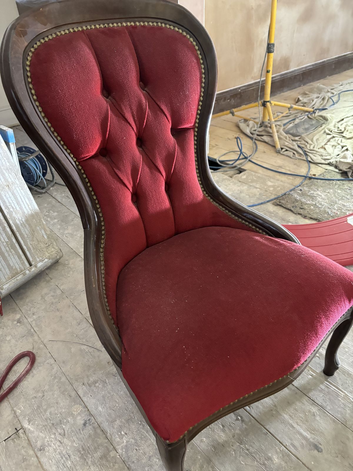 Red Velvet Victorian Nursing Chair