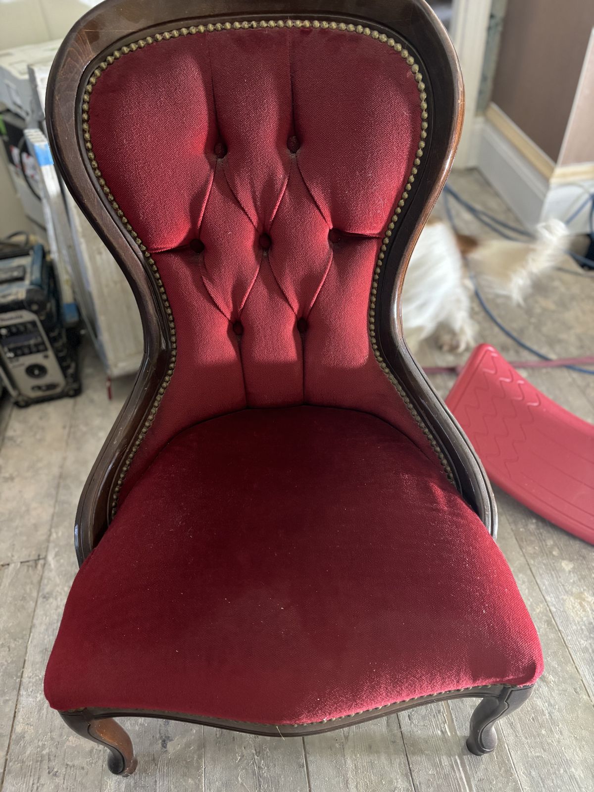 Red Velvet Victorian Nursing Chair photo furniture