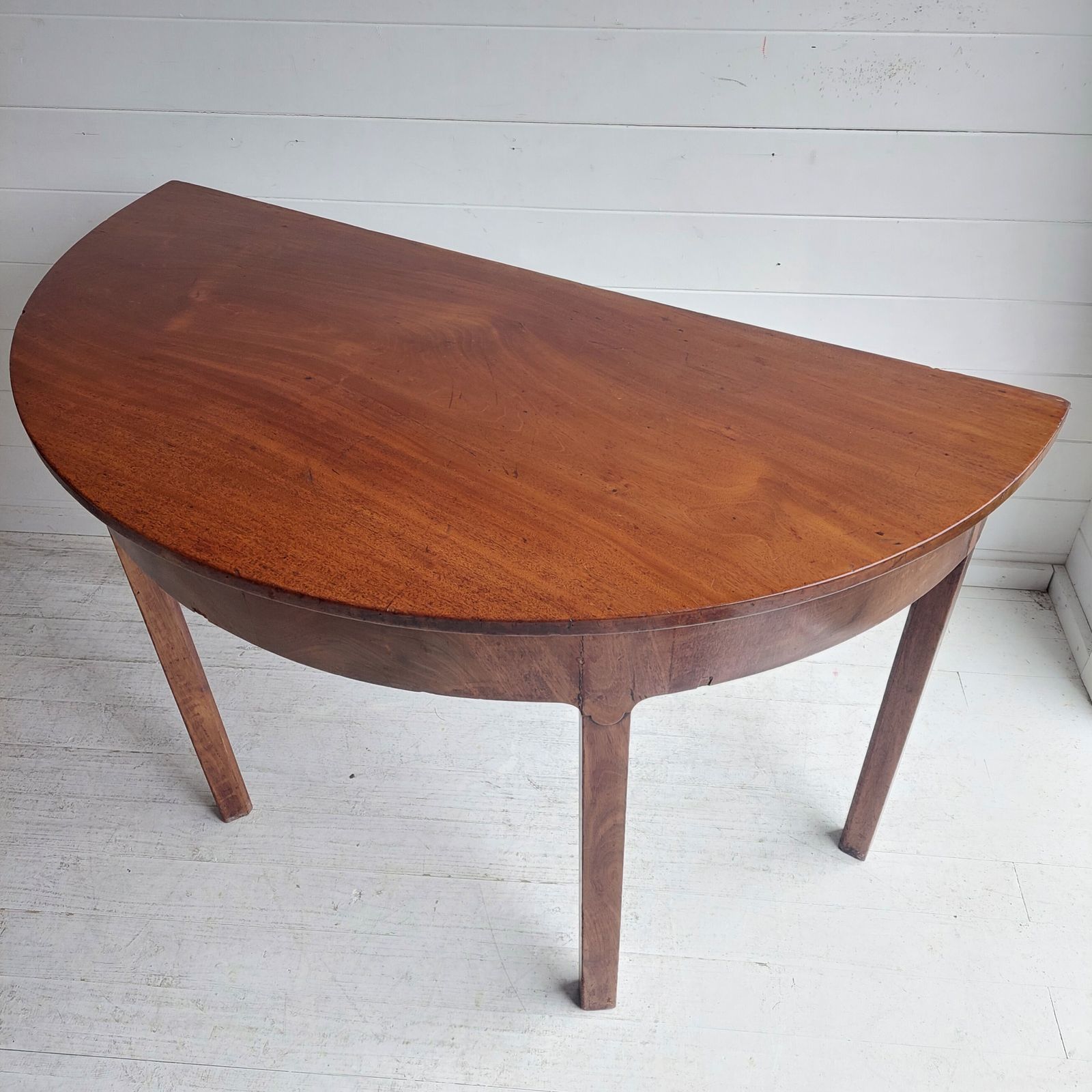 Georgian Mahogany Demi Lune Console Table Antique Table Halfmoon Hall Table, 1800s photo 450.0