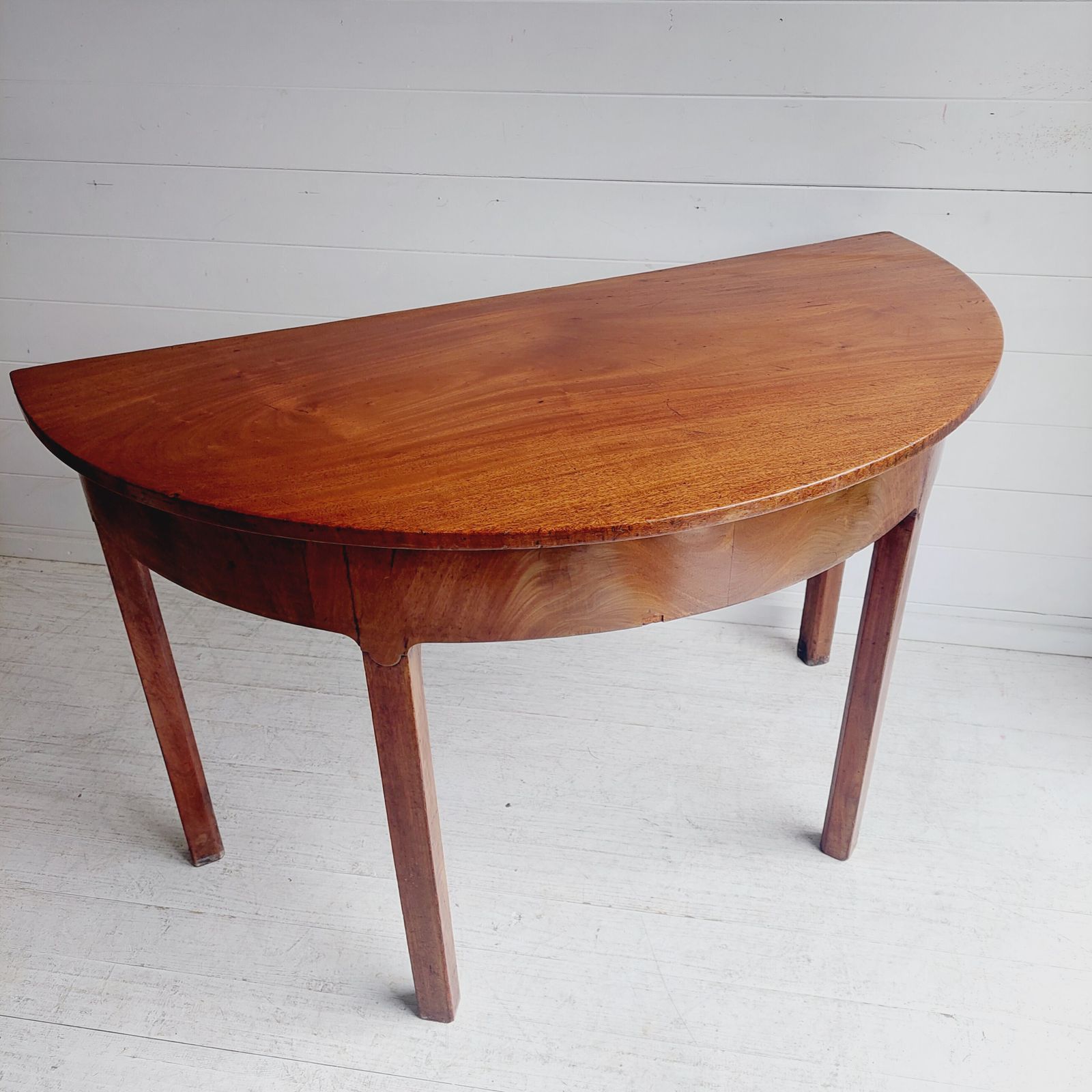 photo buy Georgian Mahogany Demi Lune Console Table Antique Table Halfmoon Hall Table, 1800s