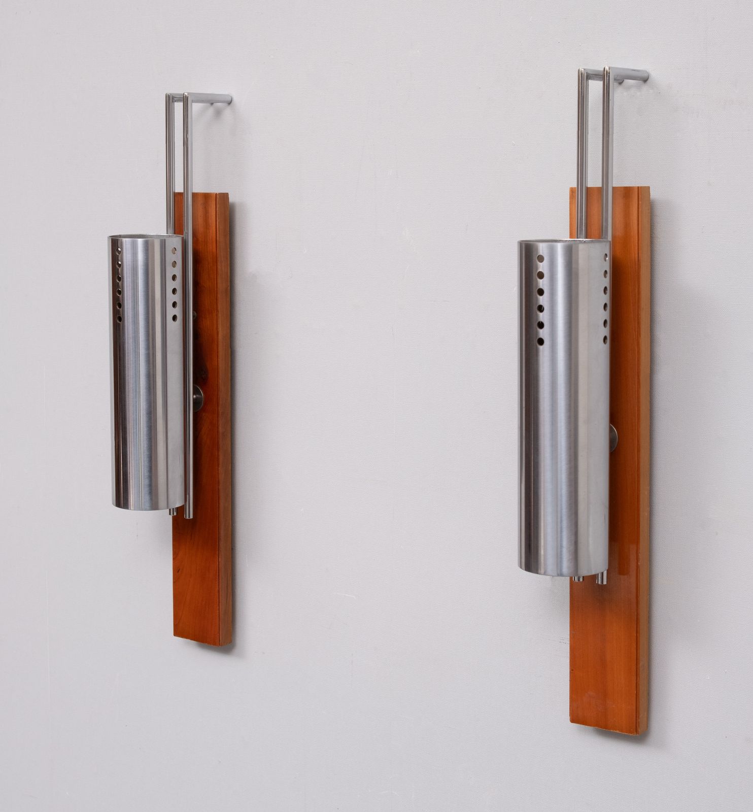 Vintage France Stainless Steel Tube Wall Lamps 1970s photo furniture