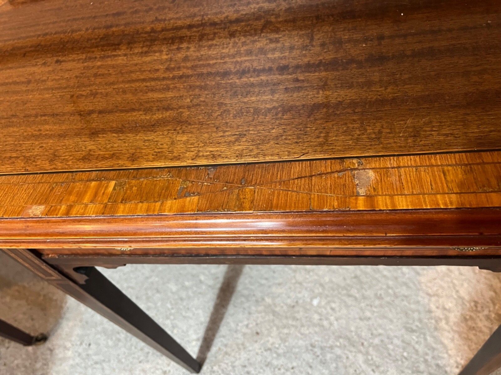 photo buy Antique Table Inlaid Circa Mid 1800’s Satin Wood & Mahogany