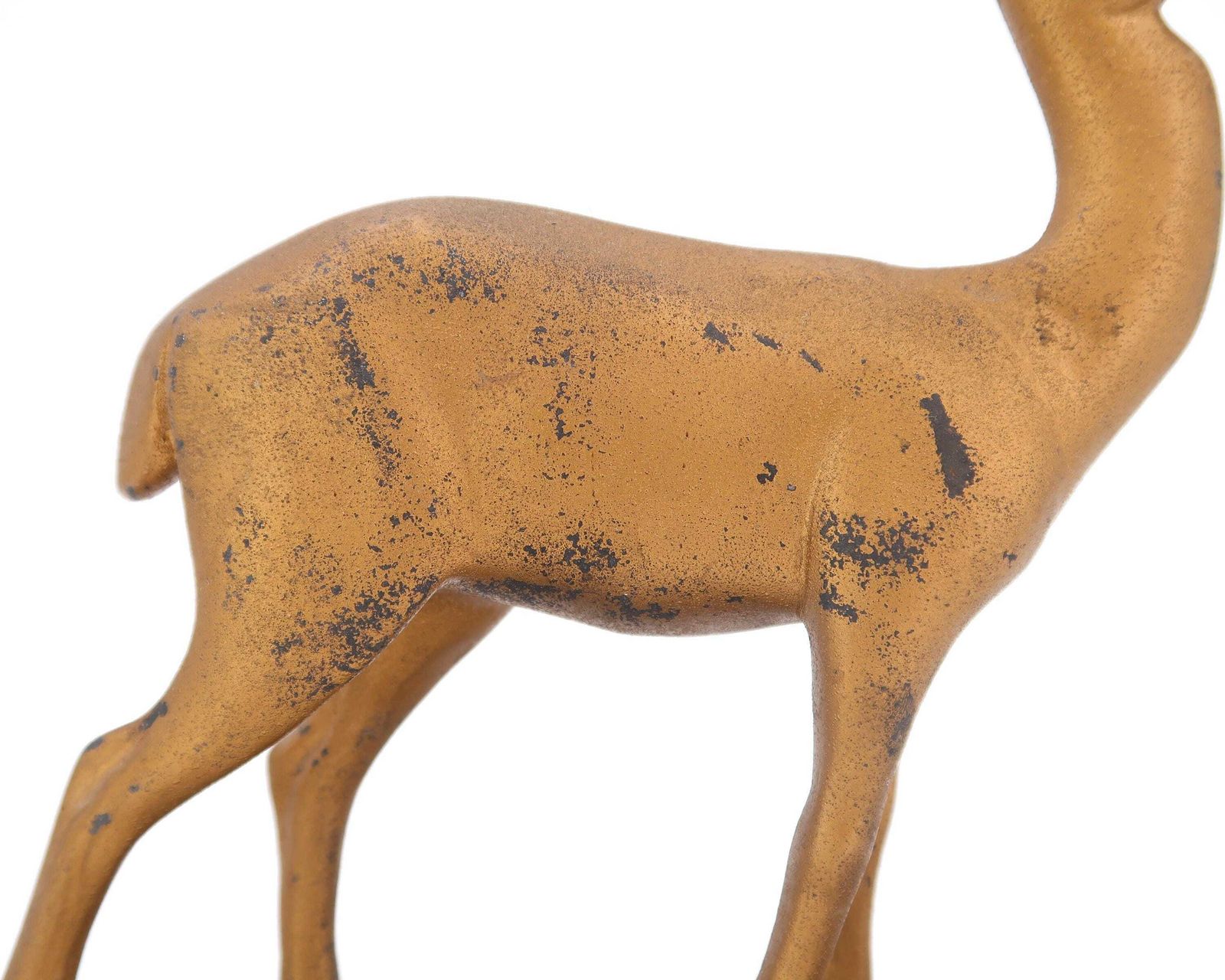 French Art Deco Deer Metal Sculpture And Marble Base, 1930s / Made In France, Desk, Vintage photo Art