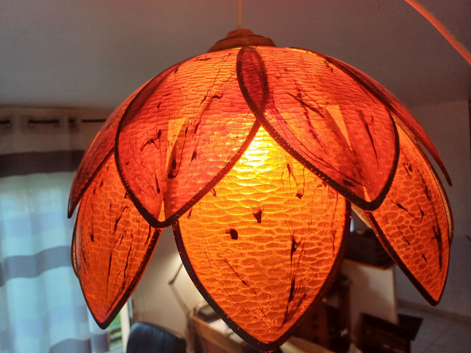 Vintage Transparent Brown Plastic Pendant Lamp photo 63.0