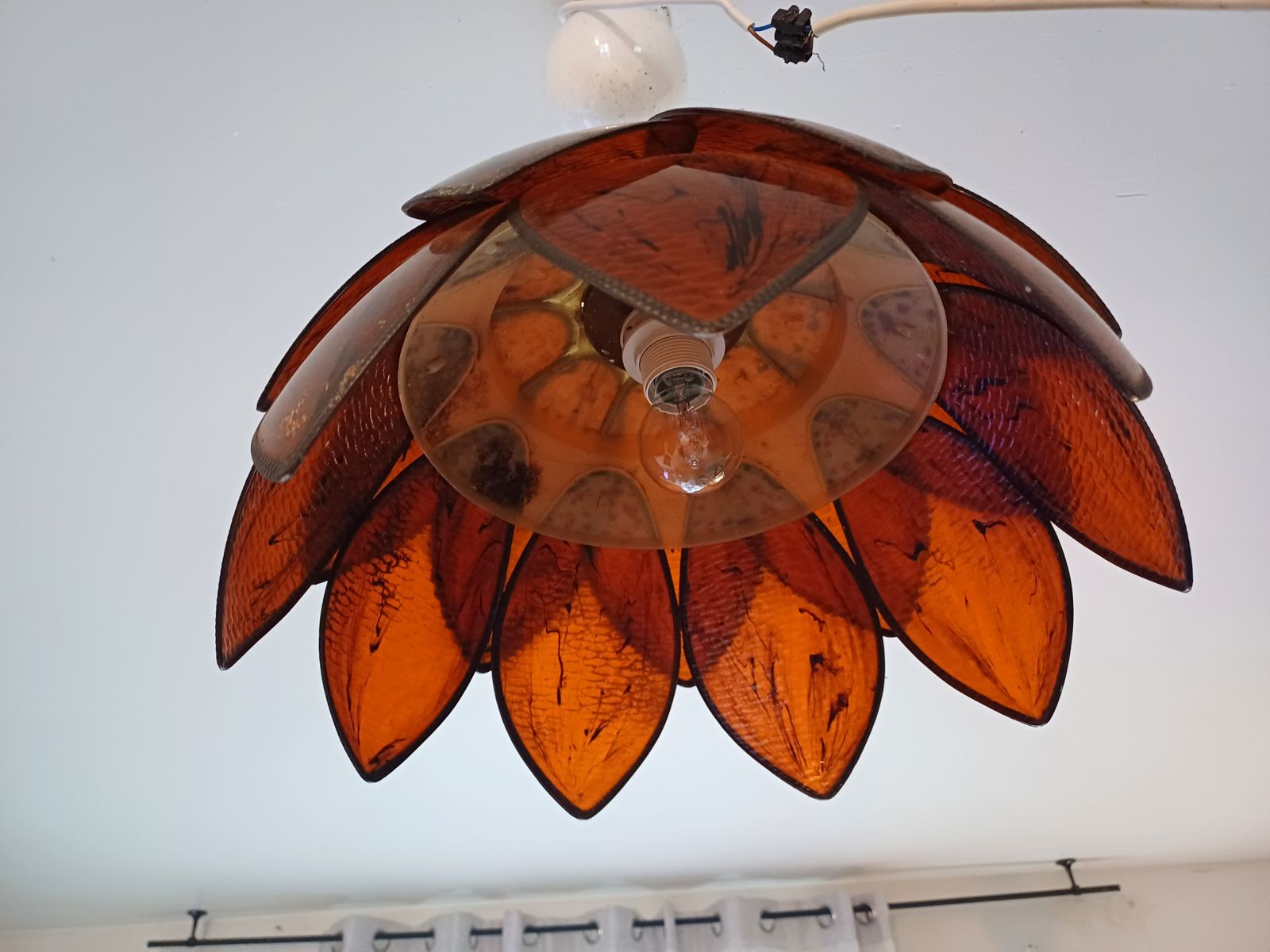 photo furniture Vintage Transparent Brown Plastic Pendant Lamp