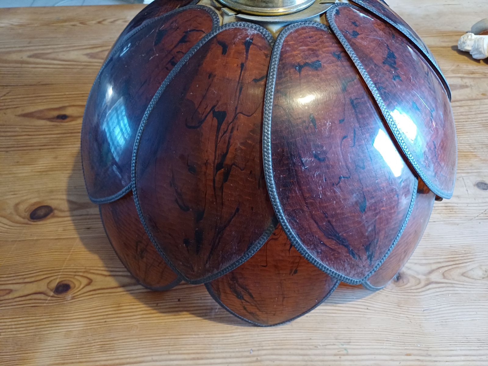 Lighting Vintage Transparent Brown Plastic Pendant Lamp photo
