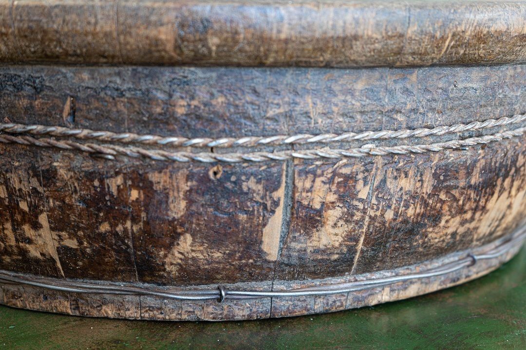 Wooden Vintage Indian Pot Or Bowl photo vinterior