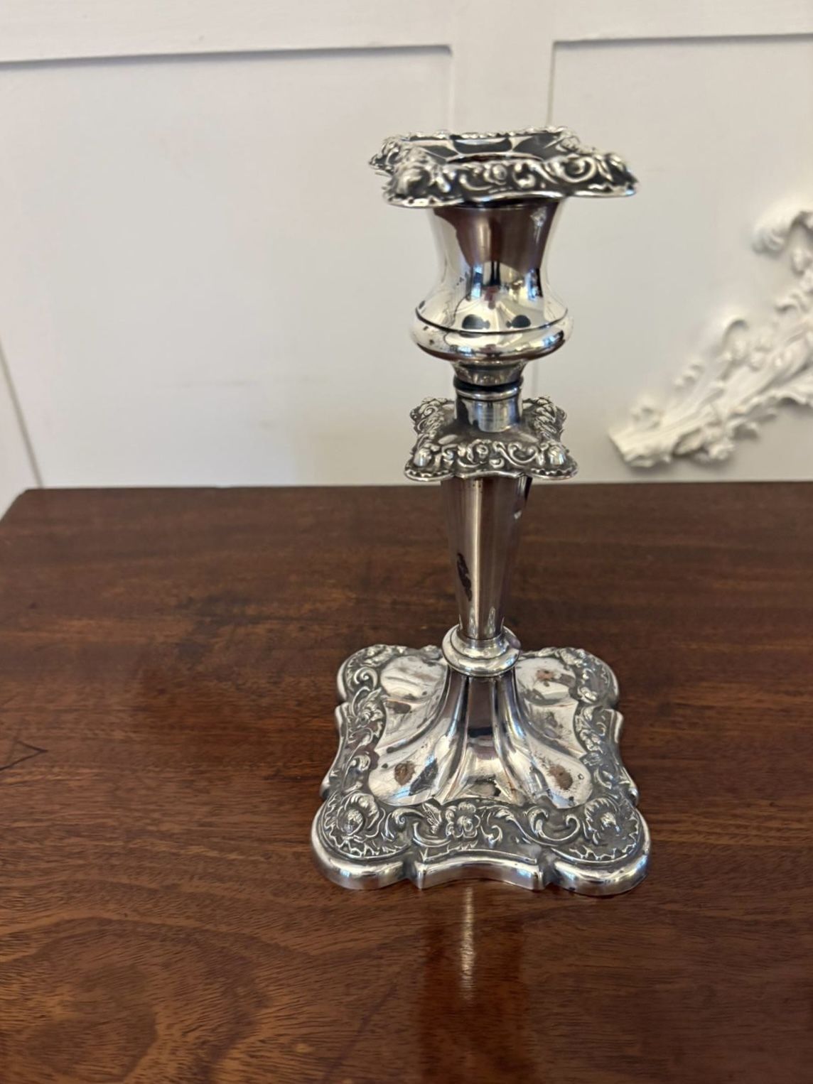 Pair Of Antique Quality Sheffield Silver Plated Candlesticks photo Home Decor