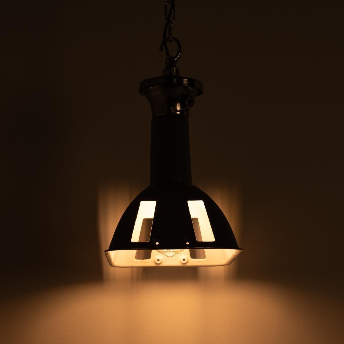 Vintage Industrial Benjamin Electric "Stock Bin" Rectangular Grey Enamel Pendant Lights photo vinterior