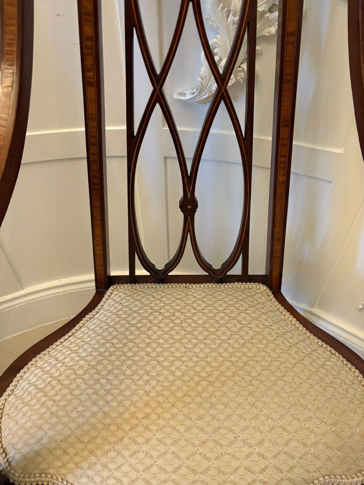 Unusual Antique 19th Century Inlaid Mahogany Armchair photo Furniture