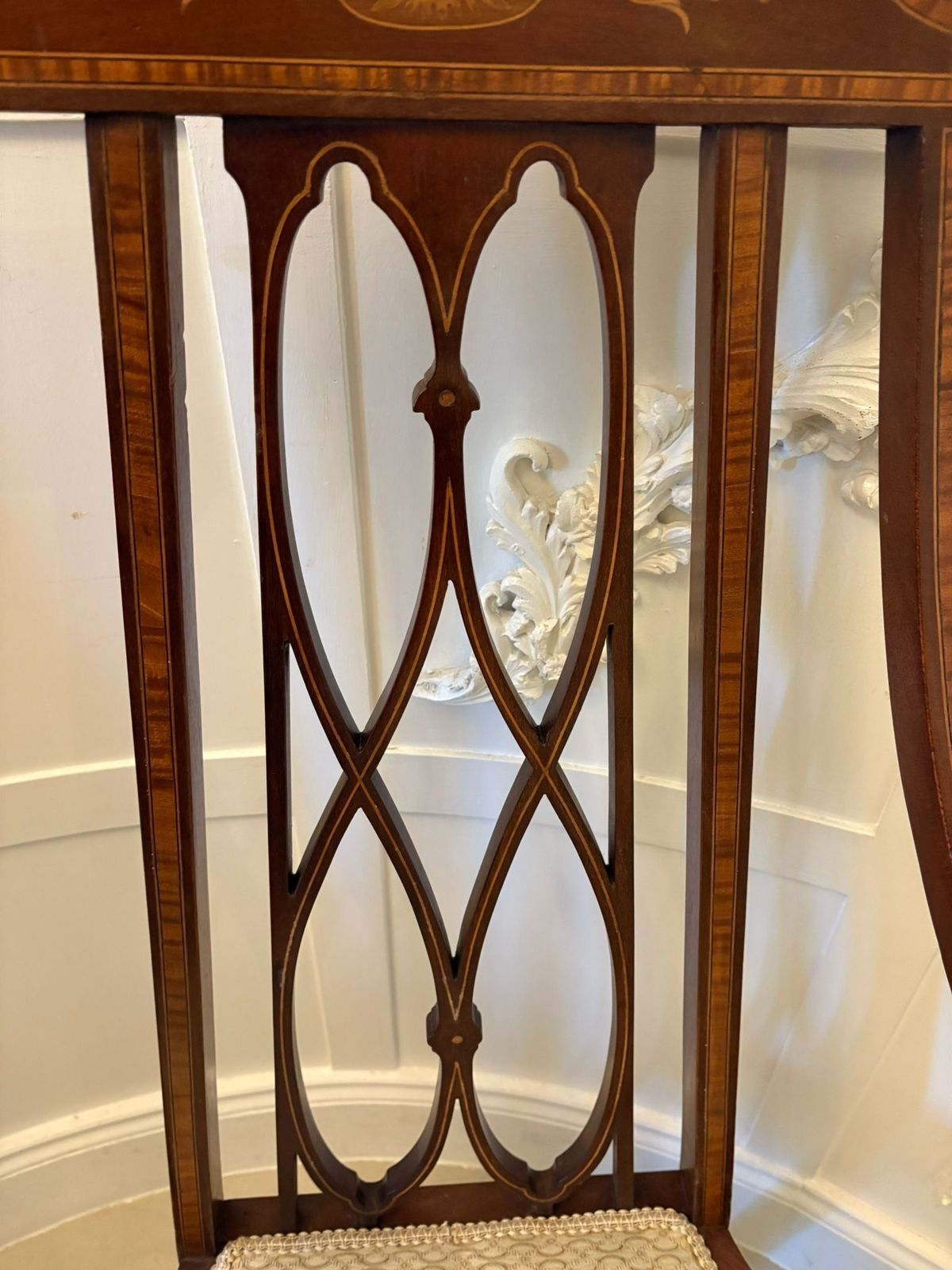 Unusual Antique 19th Century Inlaid Mahogany Armchair photo vinterior