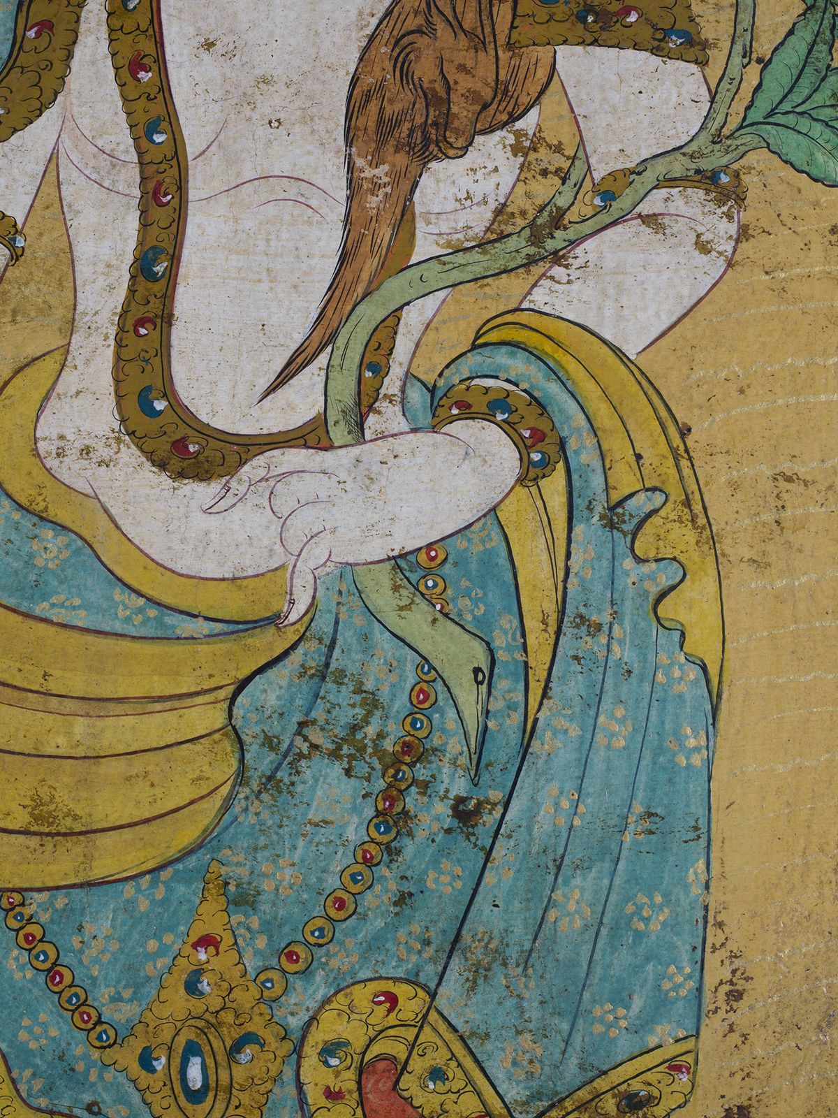19th Century Tibetan White Tara Painting On Wood Panel photo 7000.0