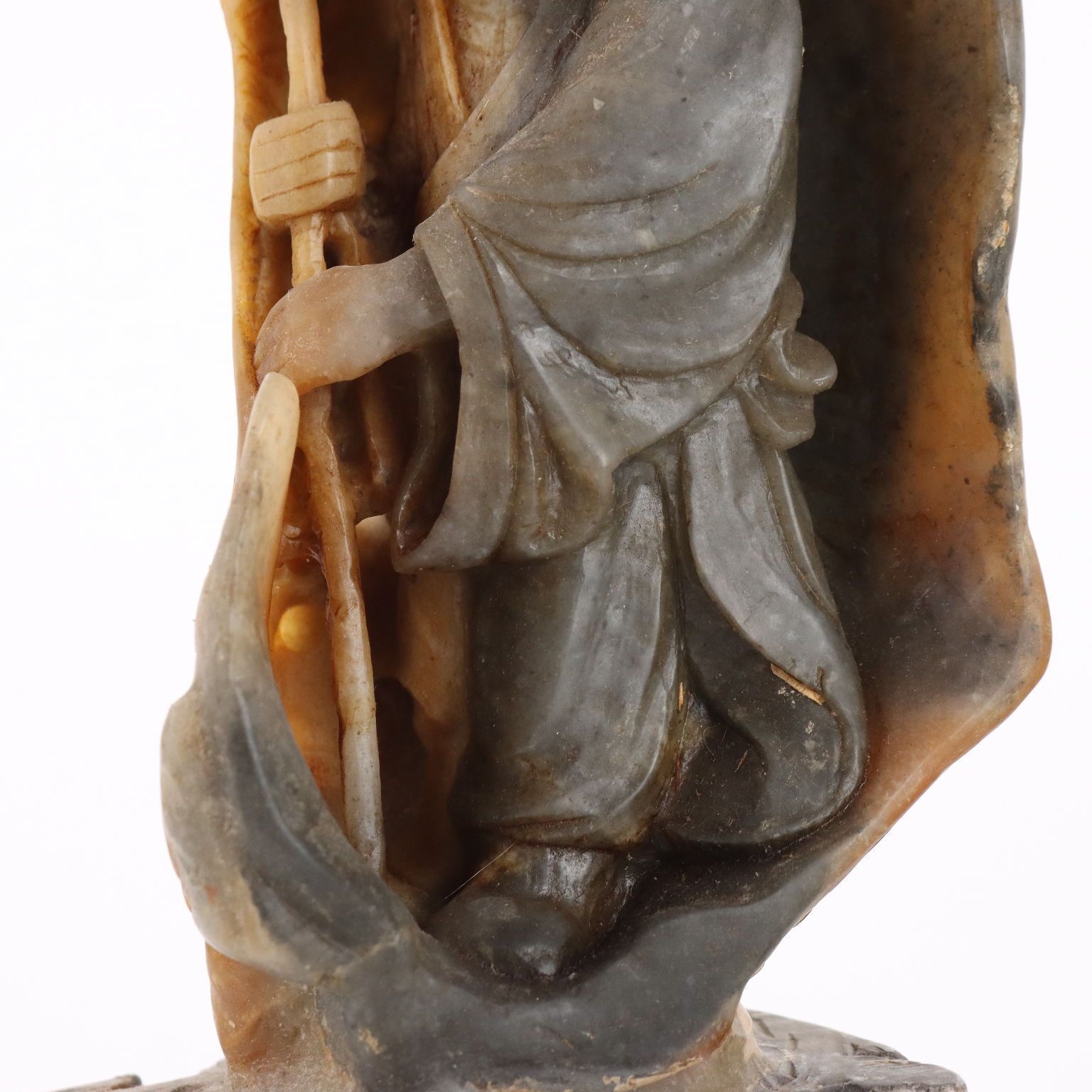 Antique Sculpture Lohan Soapstone Rock China XX Century photo 320.0