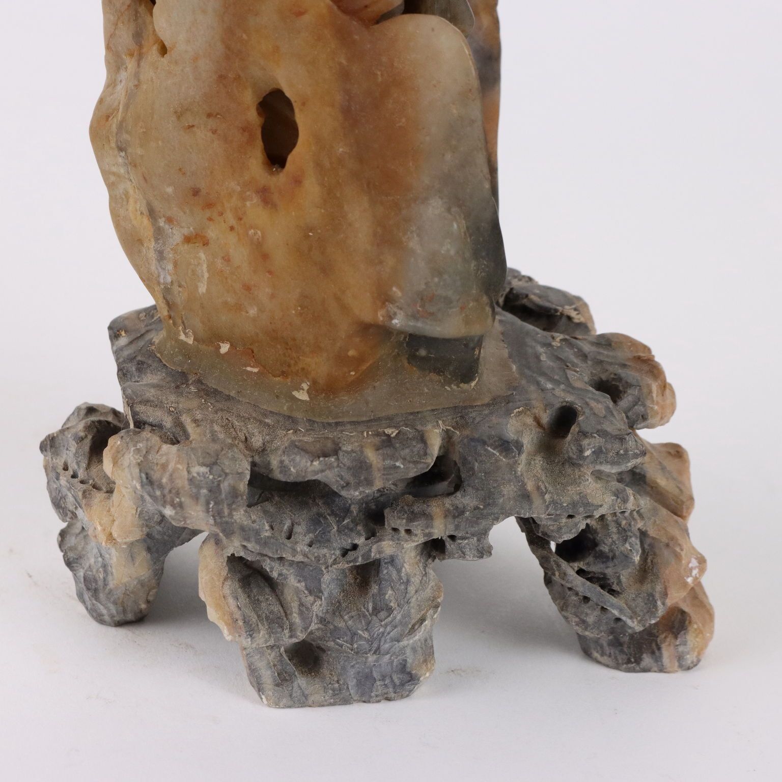 Antique Sculpture Lohan Soapstone Rock China XX Century photo buy