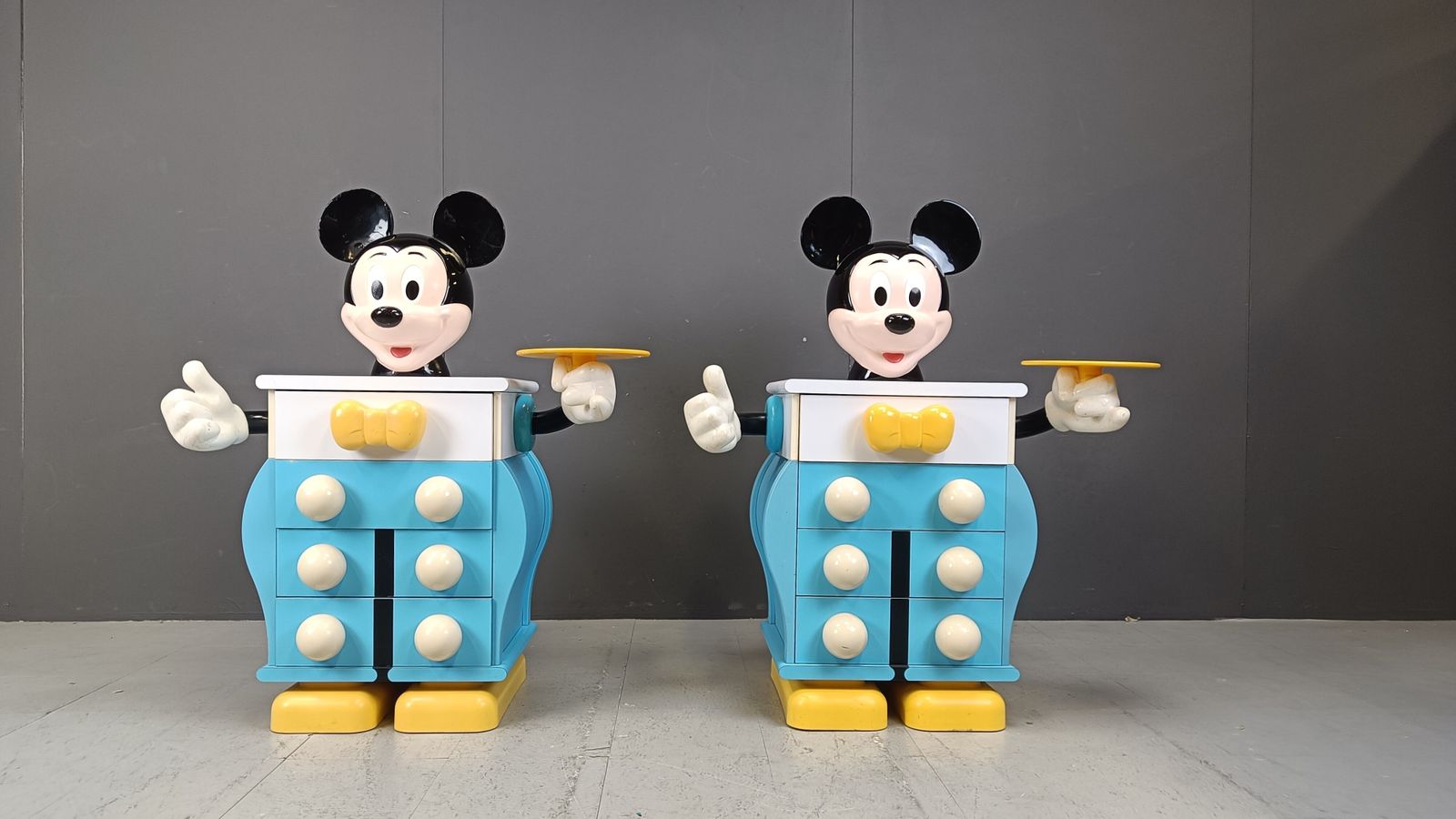 photo furniture Pair Of Rare Mickey Mouse Chest Of Drawers From Starform, France, 1988