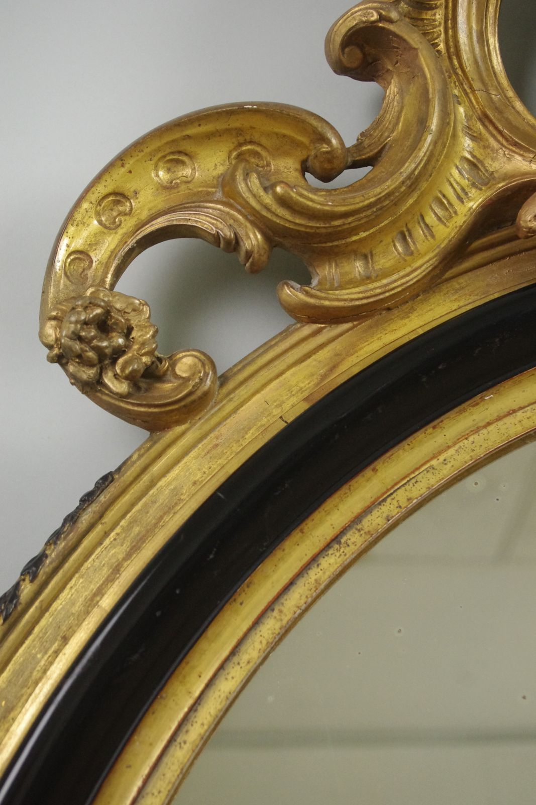 19th Century French Ebonised And Parcel Gilt Large Oval Wall Mirror photo 1350.0