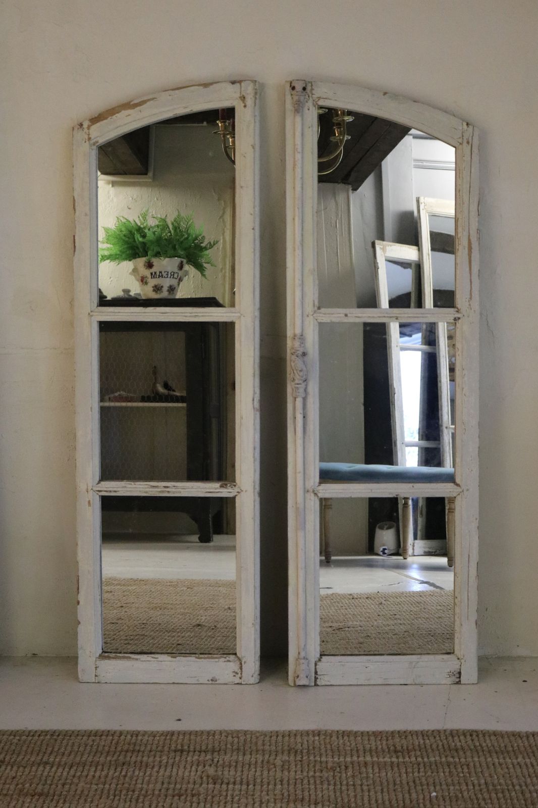 Arch Top Antique French Mirror Doors photo vinterior