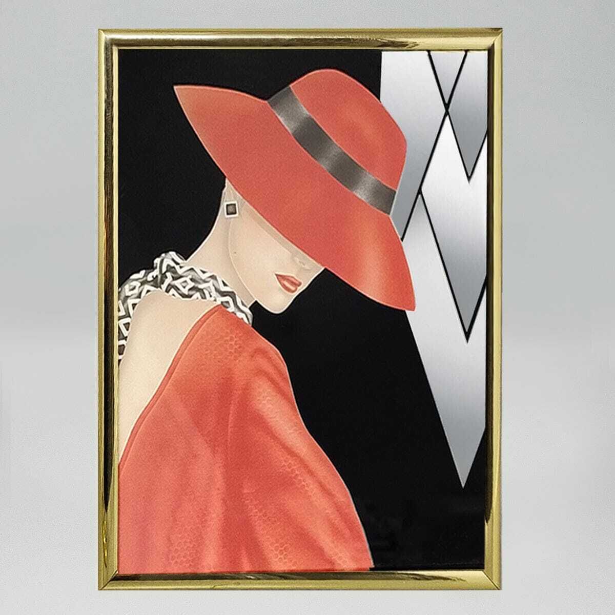 1980s Pair Of Framed Prints "Glam Girl" By Ferraro. Made In U.S.A. photo 307.0