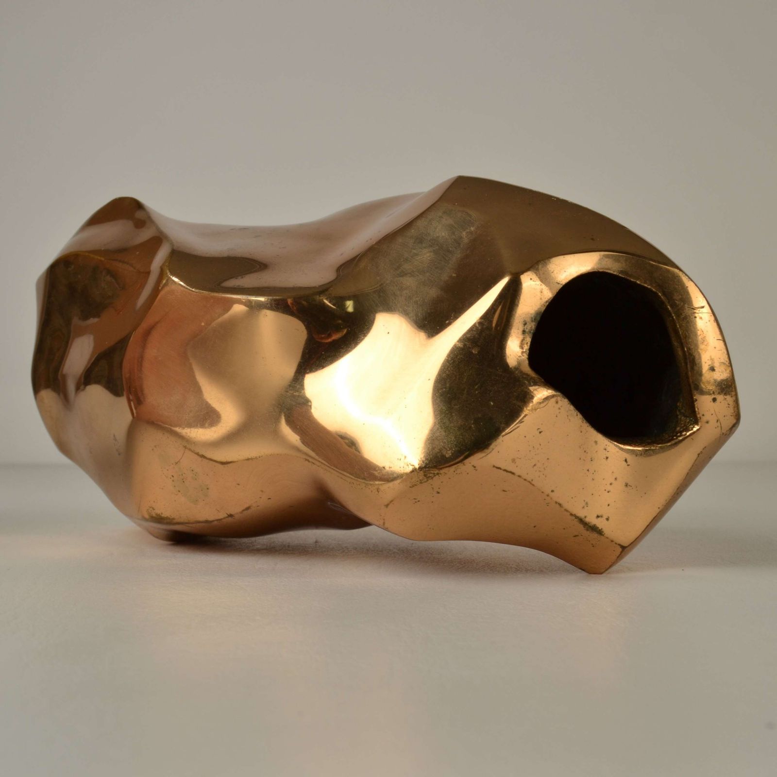 Sculptural Bronze Vase By Michel Jaubert photo vintage