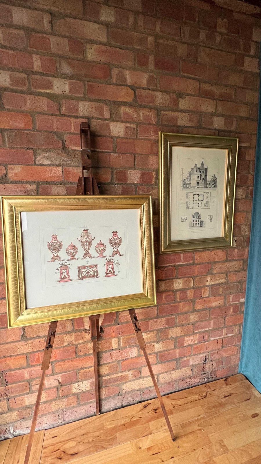 photo for sale Set Of Two Framed Late 20th Century Egyptian Style Paintings On Papyrus