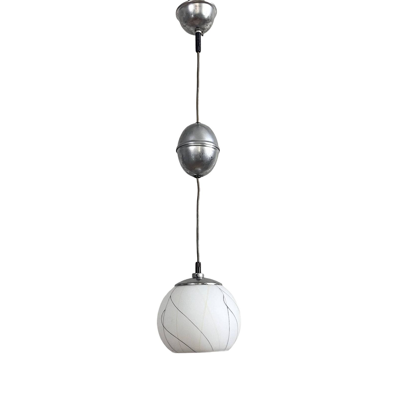 Pendant Lamp, Chrome, New Look, Elektroinstala Děčín, Czechoslovakia, 1950s. photo furniture