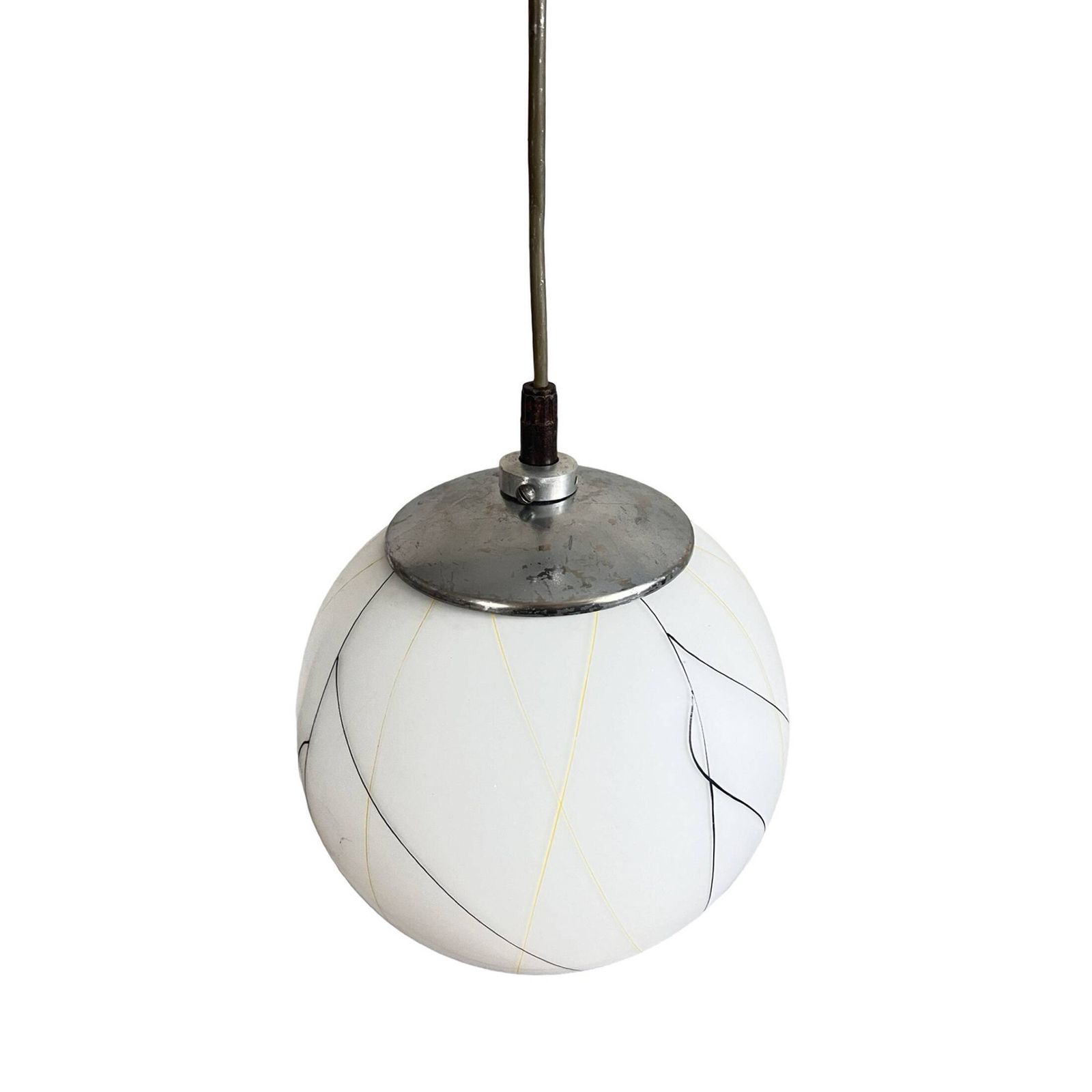 photo for sale Pendant Lamp, Chrome, New Look, Elektroinstala Děčín, Czechoslovakia, 1950s.
