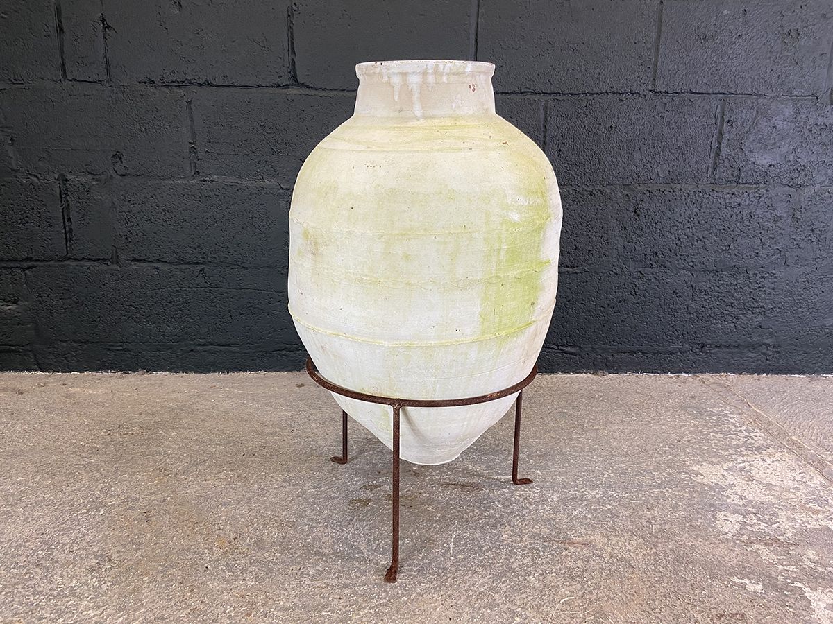 photo for sale Large Turkish Terracotta Olive Pot On Stand