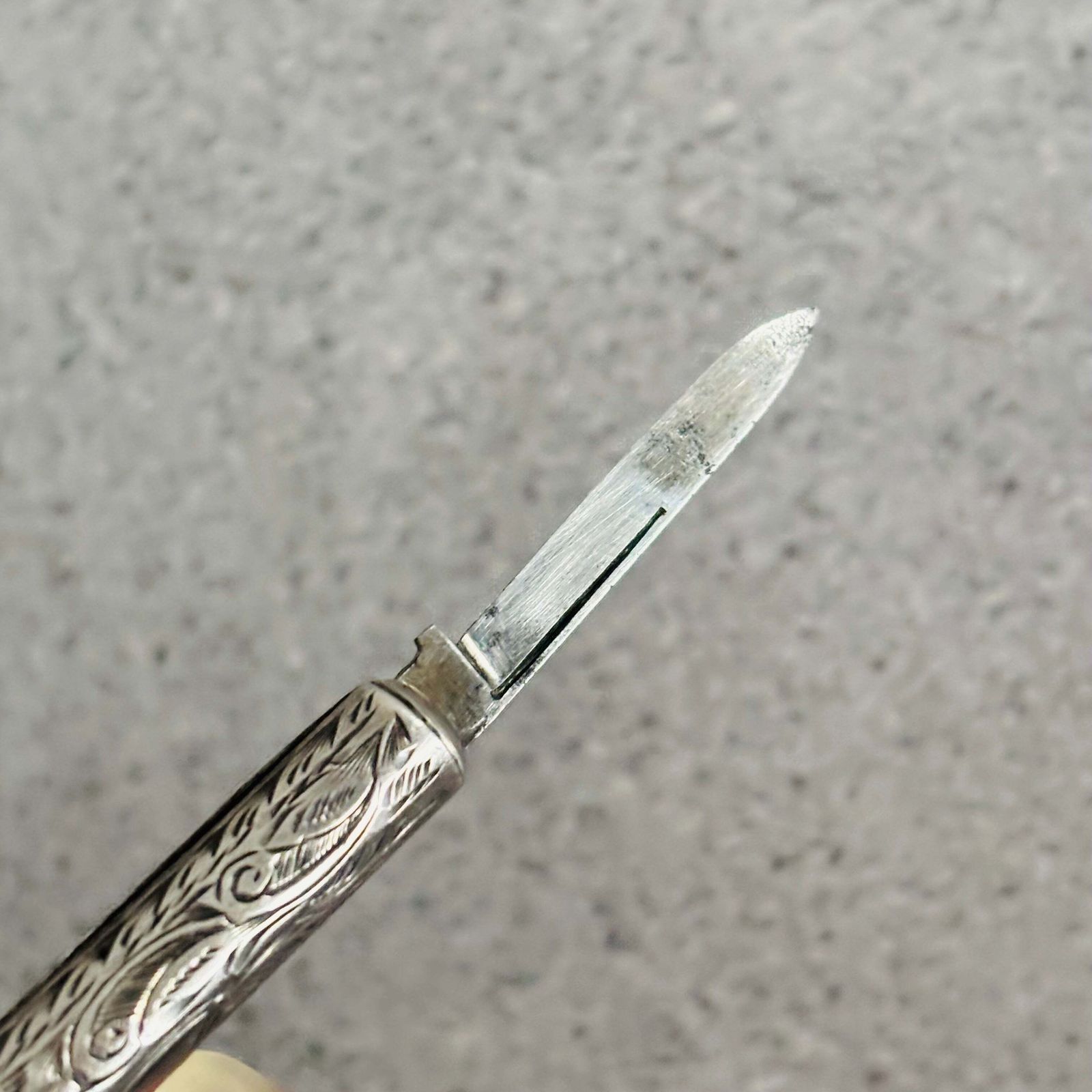 photo for sale Antique Silver Retractable Pen Pencil And Knife