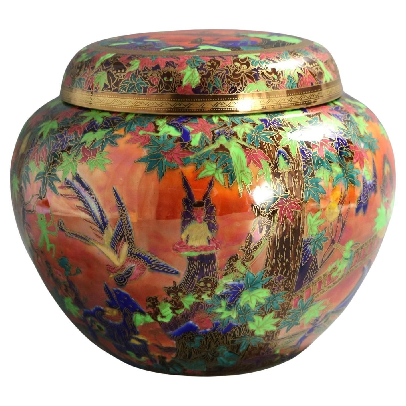 Wedgwood Flame Fairyland Lustre 'Fairy Slide' Covered Vase