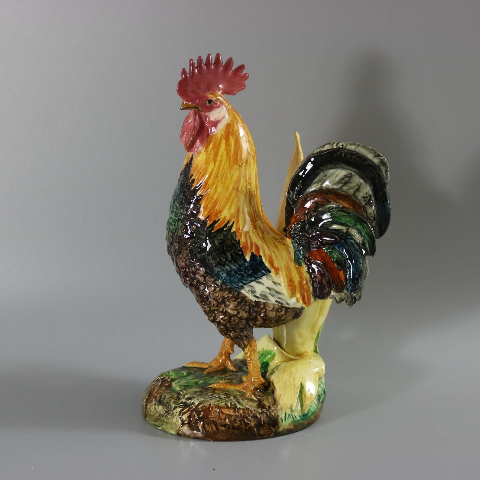 Delphin Massier Majolica Cockerel/Rooster Vase photo furniture