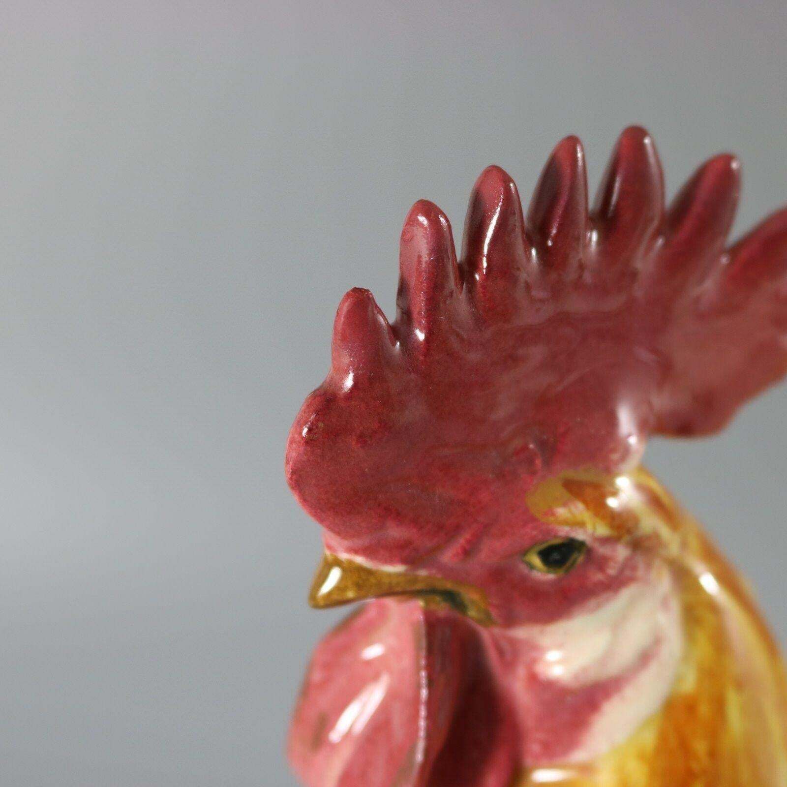 photo vinterior Delphin Massier Majolica Cockerel/Rooster Vase