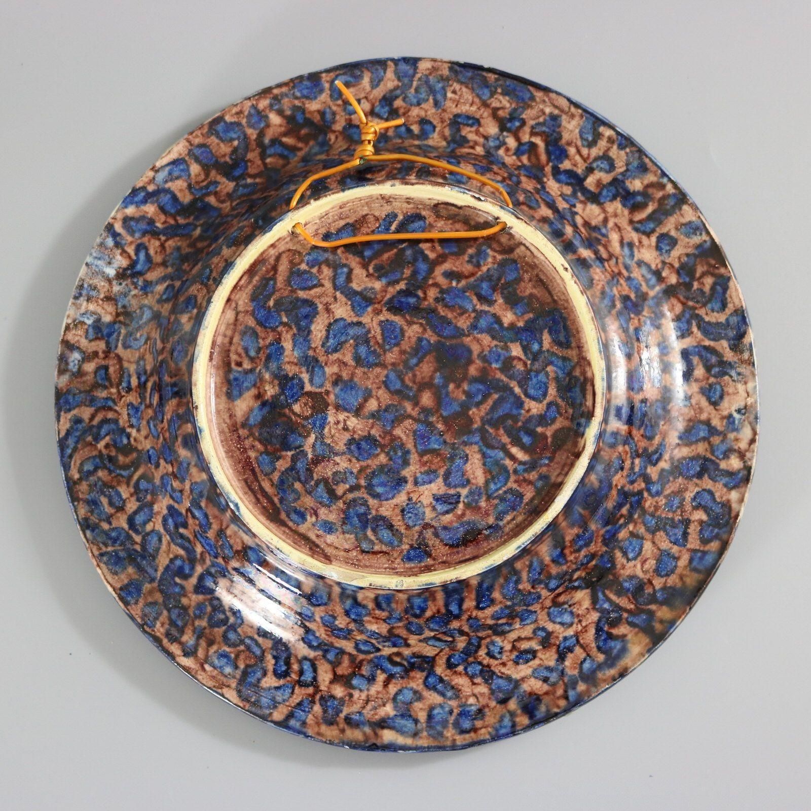School Of Paris Majolica Palissy Fish, Reptile & Leaves Plate photo vintage