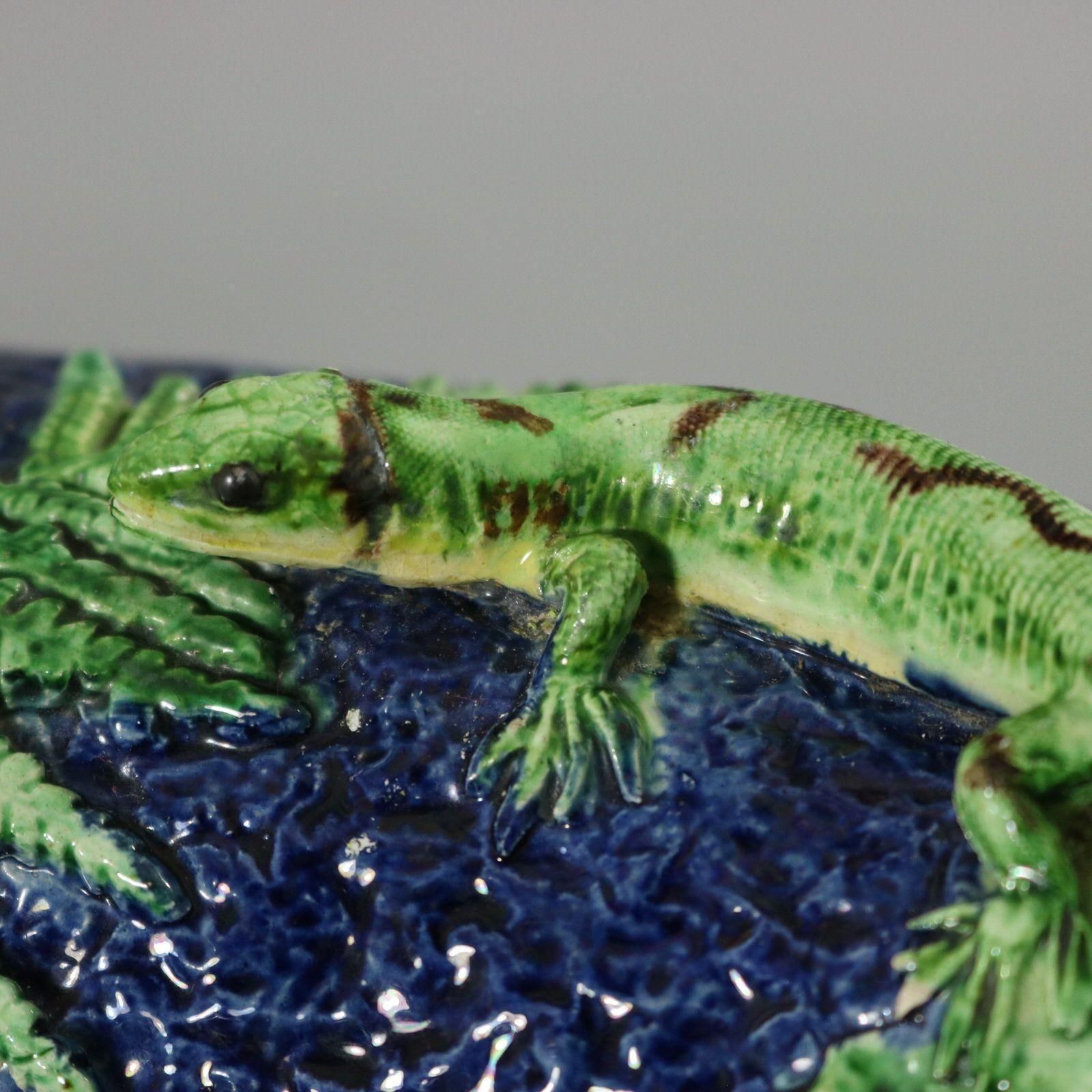 photo vinterior School Of Paris Majolica Palissy Fish, Reptile & Leaves Plate