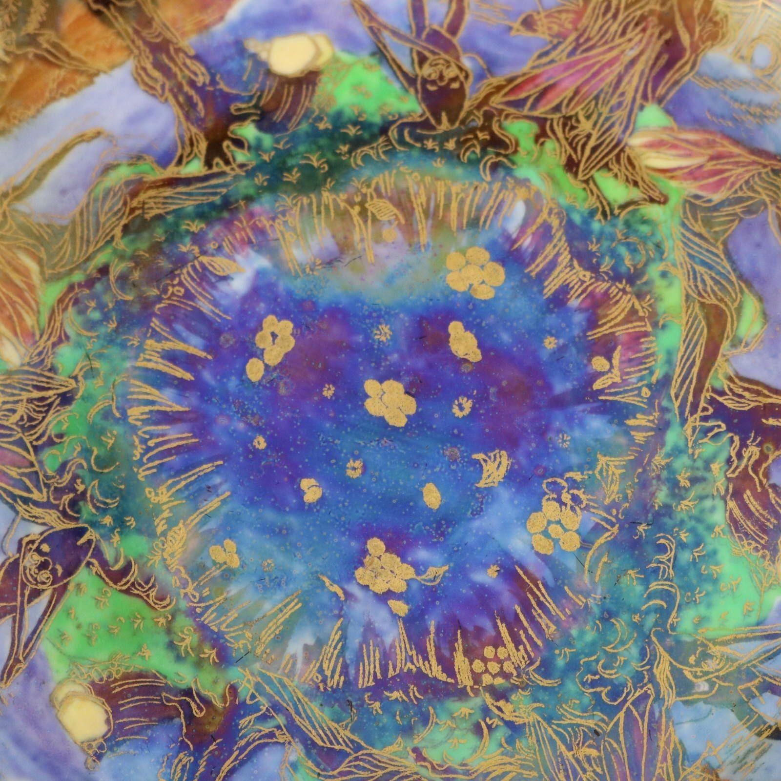 photo for sale Wedgwood Fairyland Lustre Jumping Faun Lily Tray