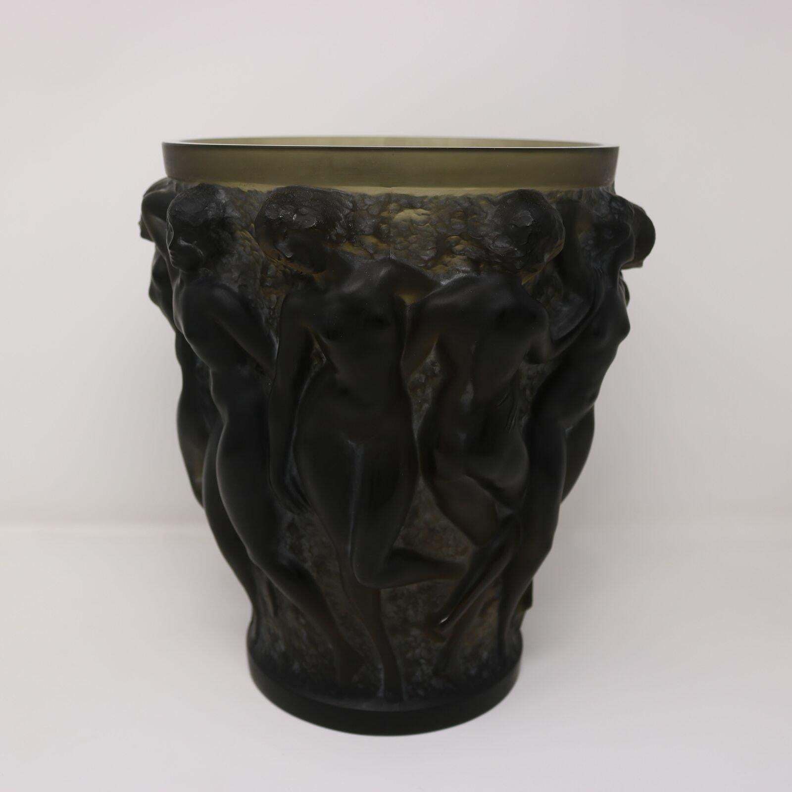 Rene Lalique Topaz Glass Bacchantes Vase photo furniture