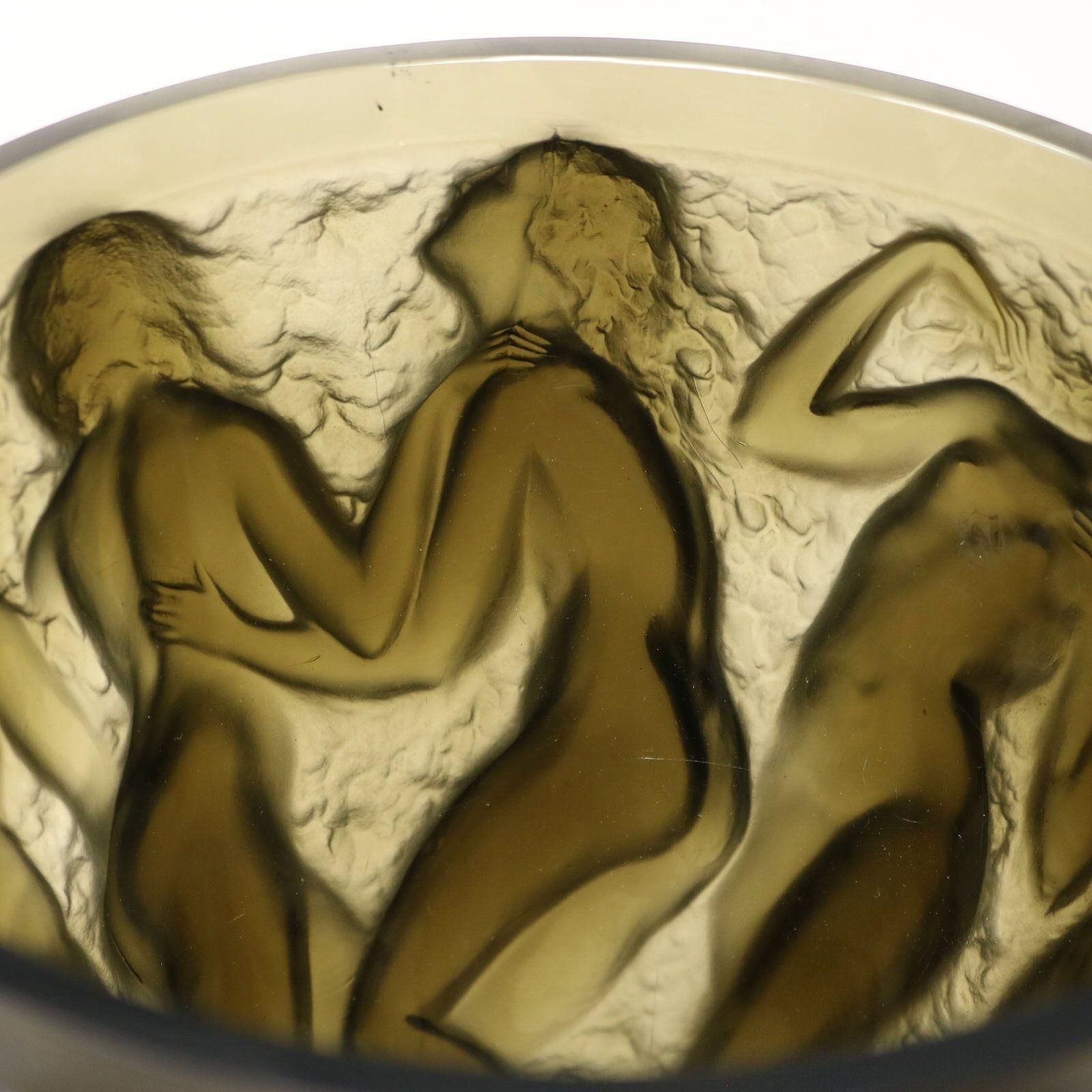 photo buy Rene Lalique Topaz Glass Bacchantes Vase