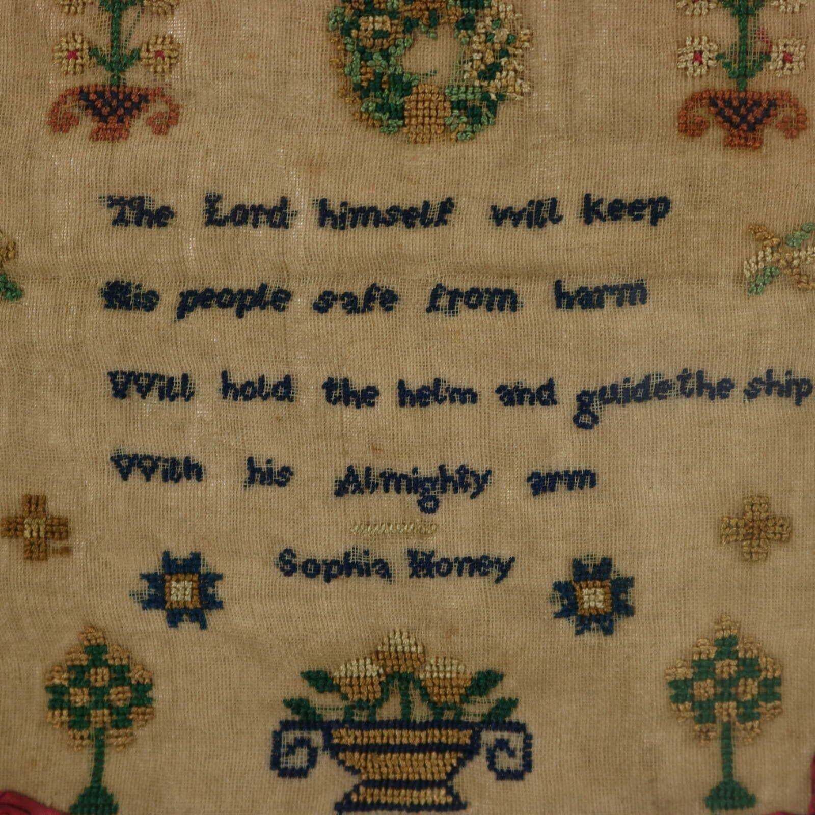 Antique Miniature Sampler, Circa 1800, By Sophia Honey photo Art
