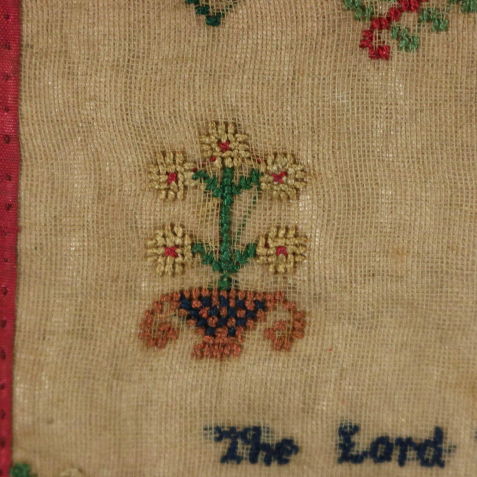 Antique Miniature Sampler, Circa 1800, By Sophia Honey photo vintage