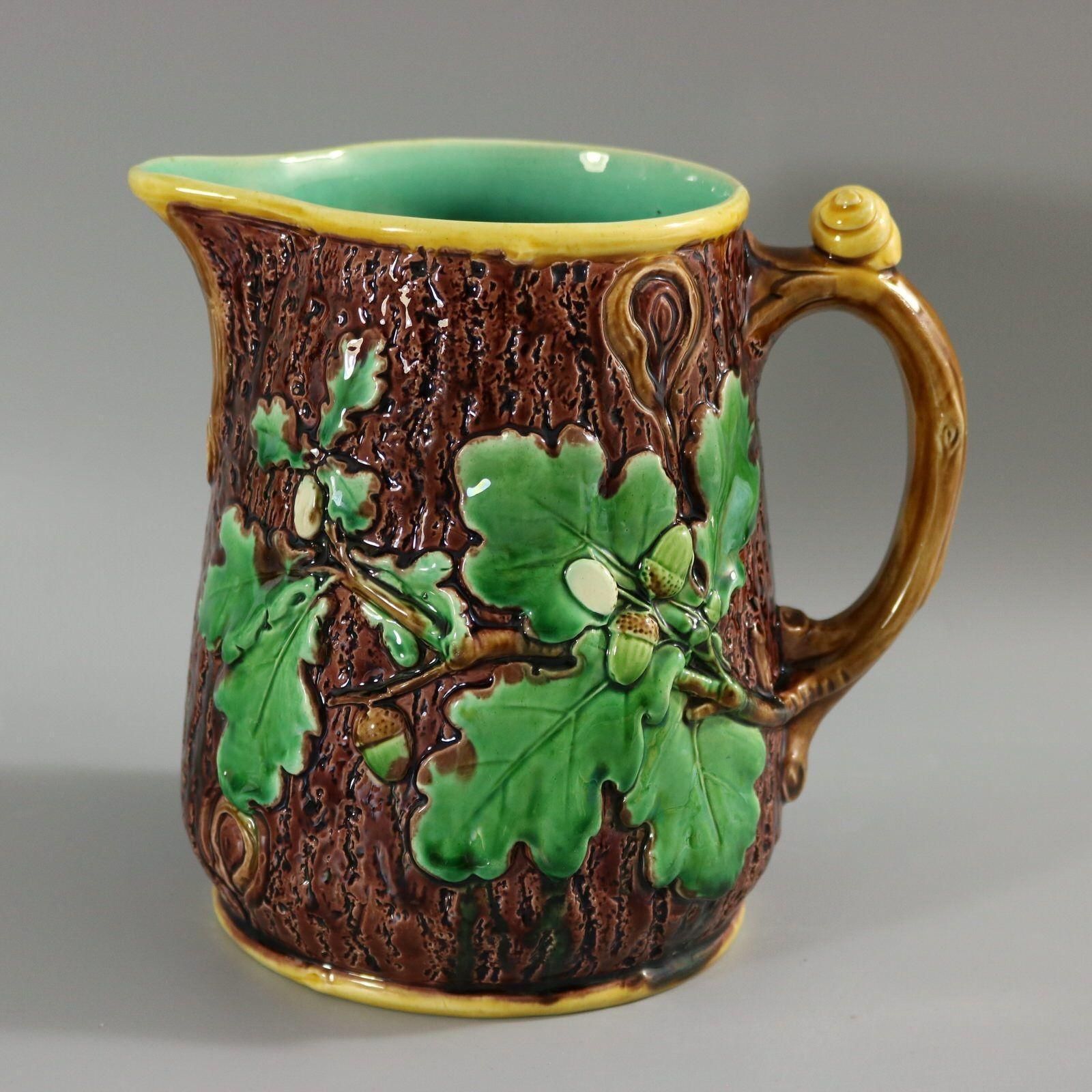Victorian Minton Majolica Oak Jug/Pitcher With Snail Handle photo furniture