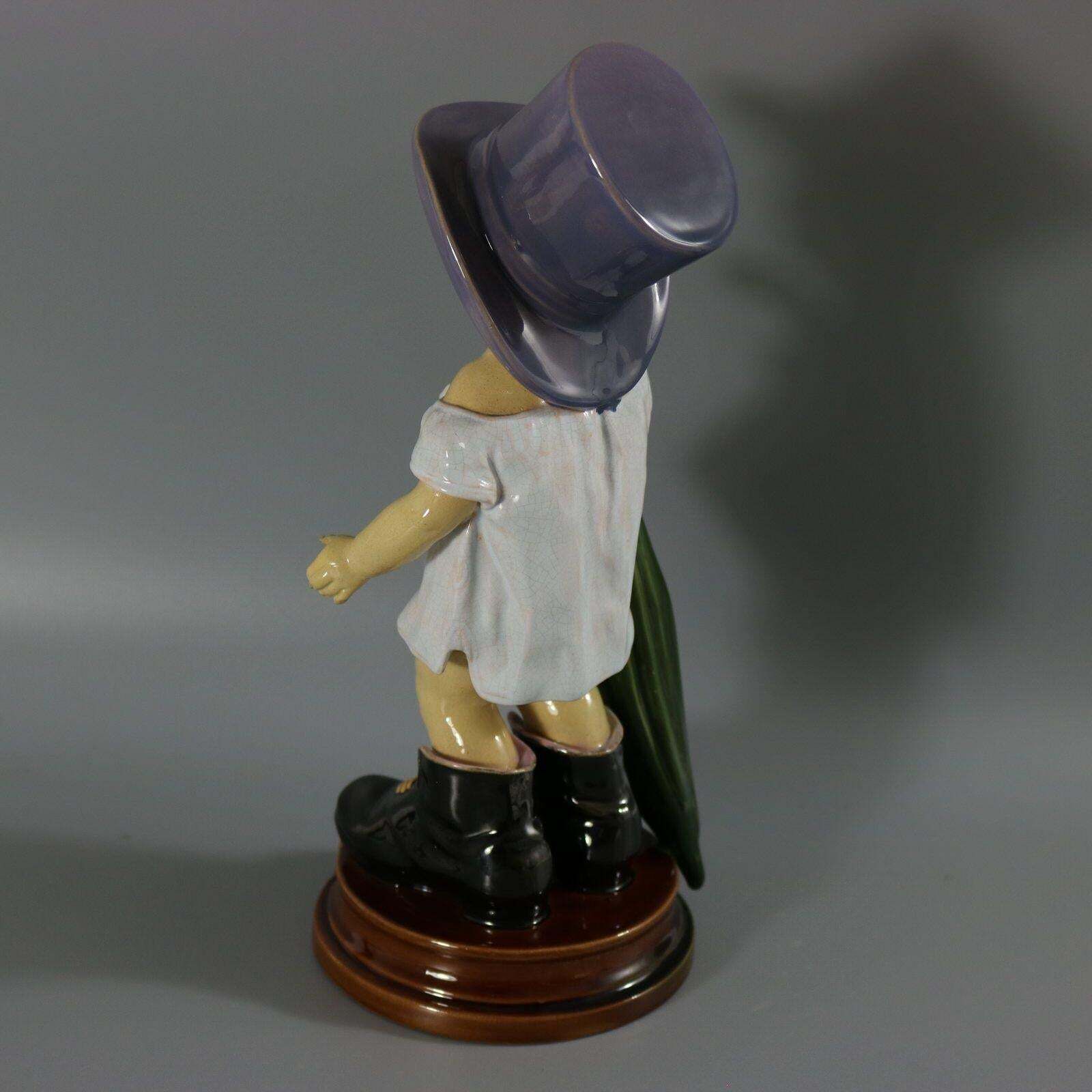 Brownfield Majolica Figure Of A Child, Titled Papa photo 1267.0