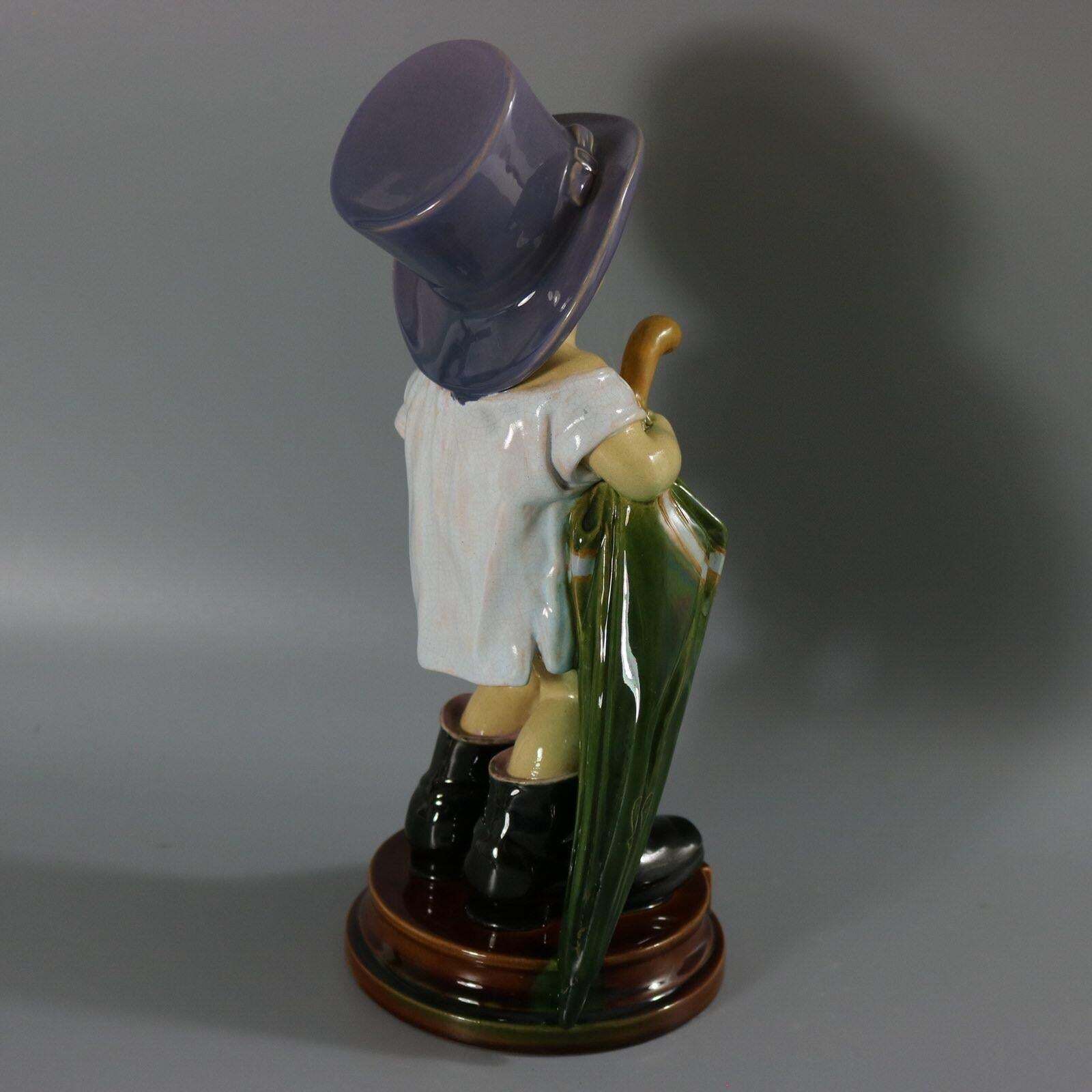 Brownfield Majolica Figure Of A Child, Titled Papa photo buy