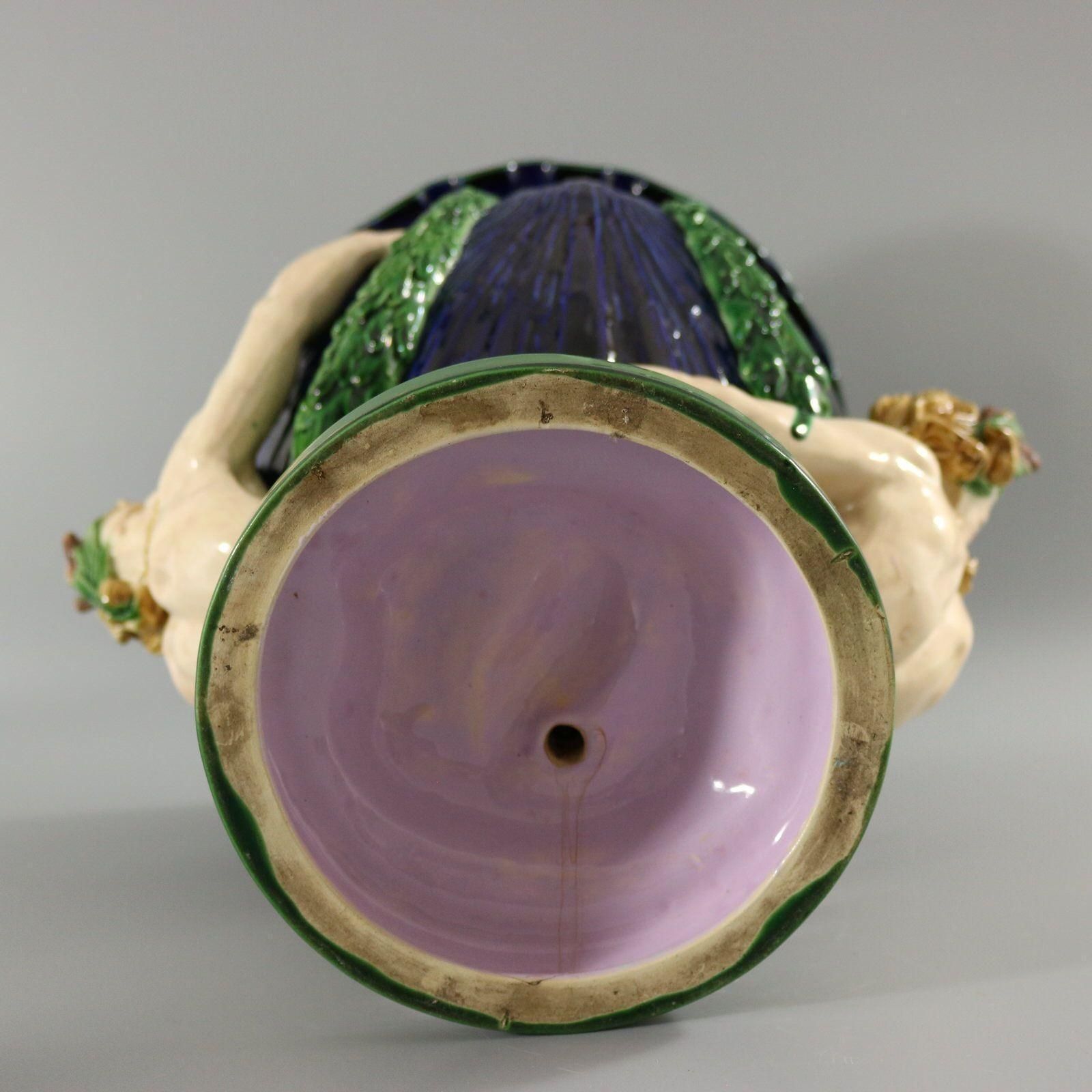 2652.0 Victorian Minton Majolica Marine Mermen Jardiniere Pink Interior photo